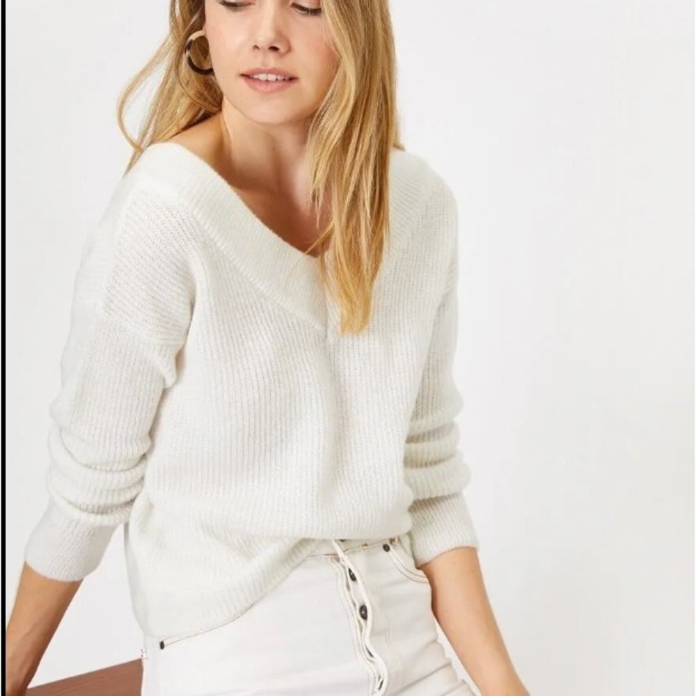 NEW KOTON V-Neck Sweater Long Sleeve Pullover Knit Casual Soft Comfy Top- M Y2K‎